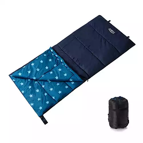 Pacific Pass 50F Synthetic Sleeping Bag with Compression Stuff Sack