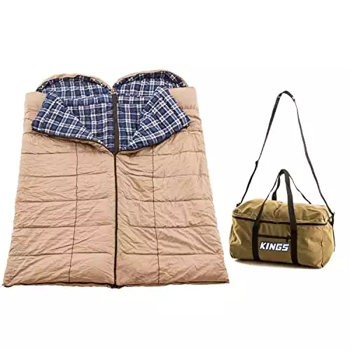 2X Adventure Kings Premium Sleeping Bag -5°C + Travel Camping Canvas Carry Bag